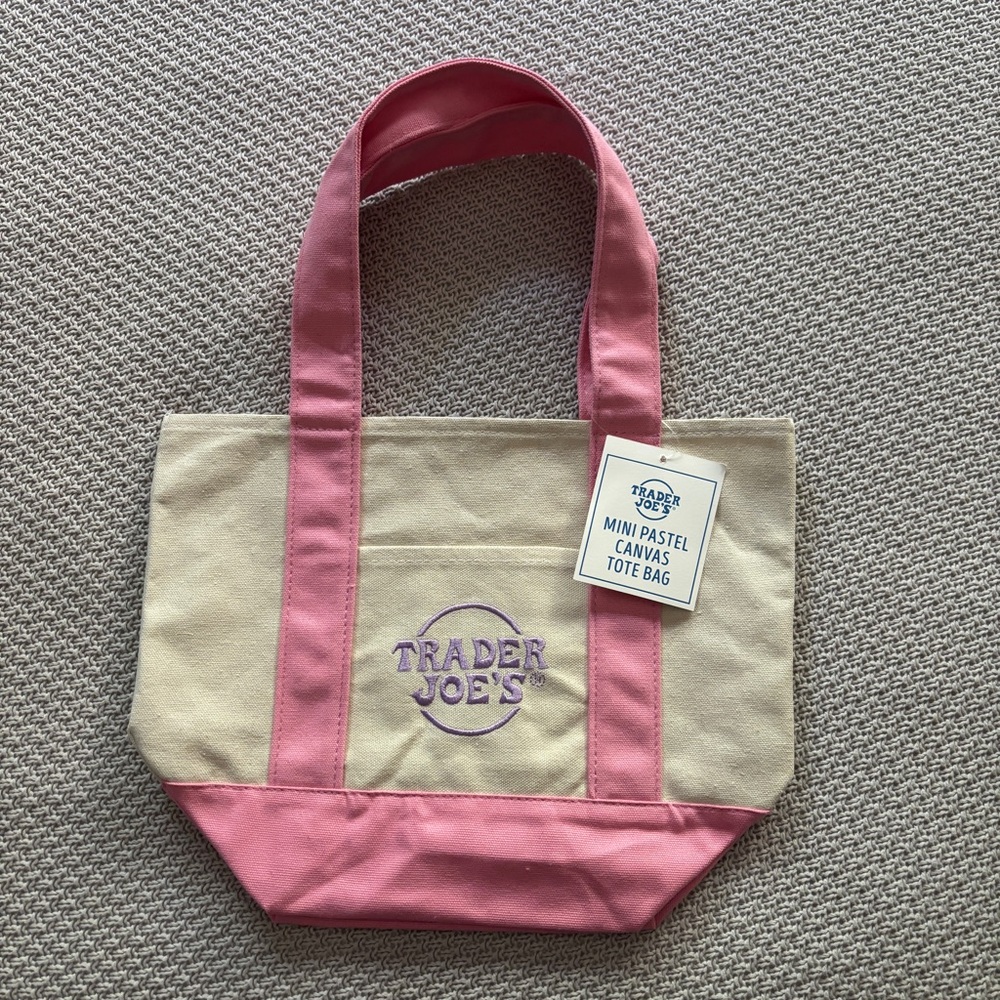 Trader Joe’s Mini Canvas Tote - Pastel Pink